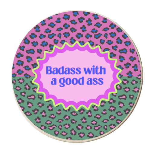 Badass with  a good ass - personalised beer coaster by Nida Designs