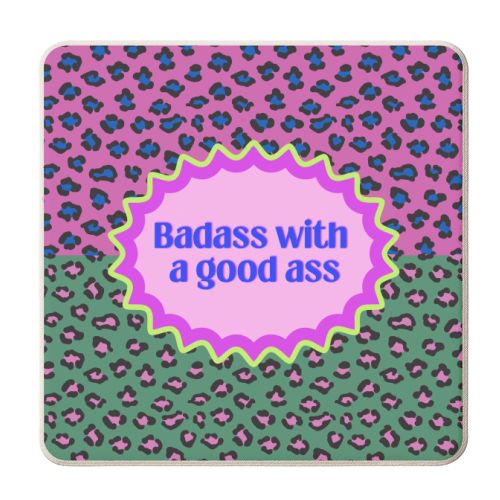 Badass with  a good ass - personalised beer coaster by Nida Designs