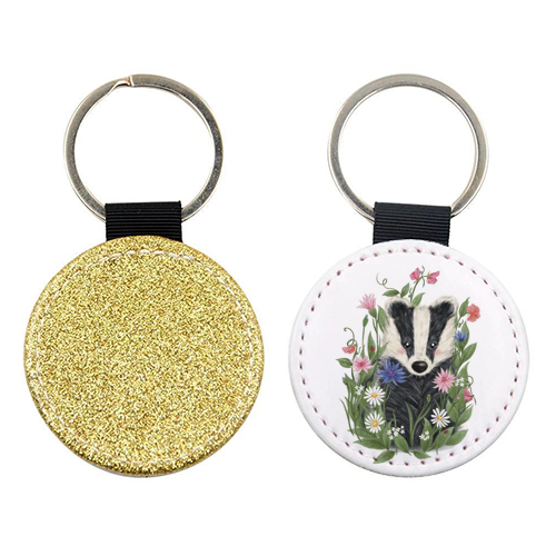 Badger In The Garden - keyring by Ellie Bednall