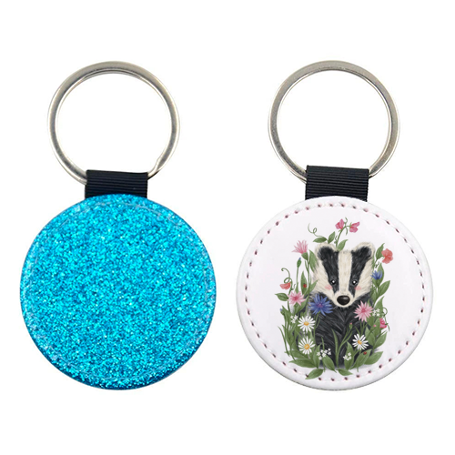 Badger In The Garden - keyring by Ellie Bednall