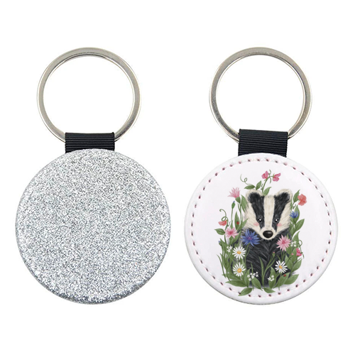 Badger In The Garden - keyring by Ellie Bednall