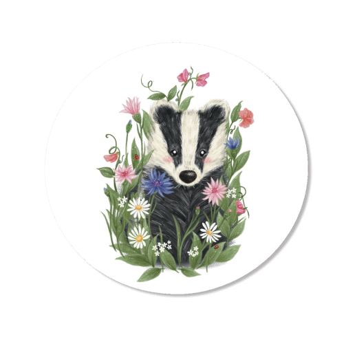 Badger In The Garden - Magnet by Ellie Bednall