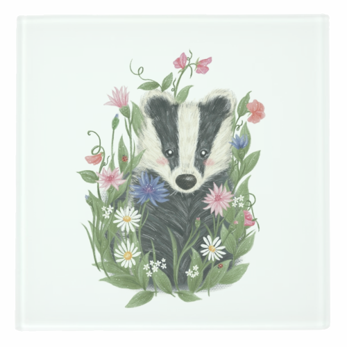 Badger In The Garden - personalised beer coaster by Ellie Bednall