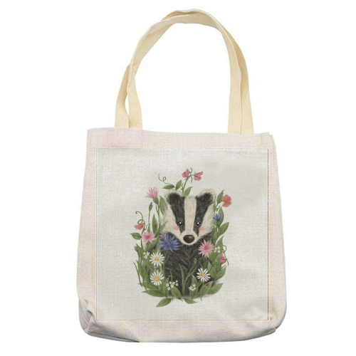 Badger In The Garden - printed canvas tote bag by Ellie Bednall