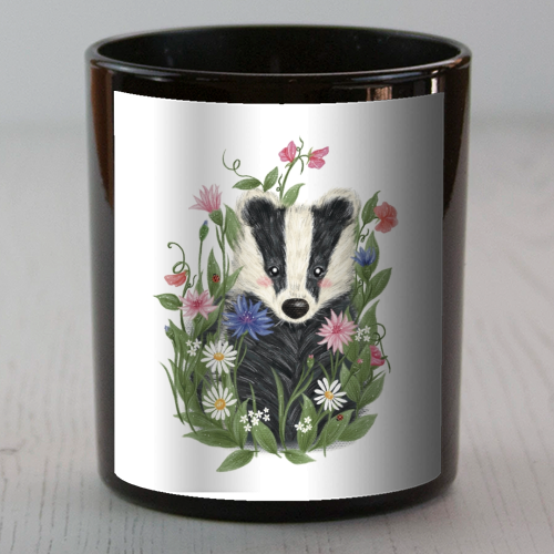 Badger In The Garden - scented candle by Ellie Bednall