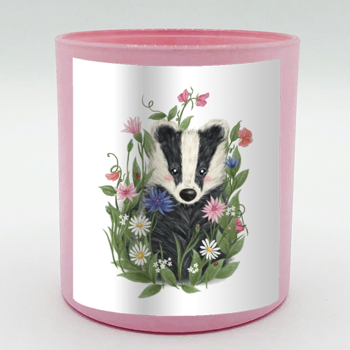 Badger In The Garden - scented candle by Ellie Bednall