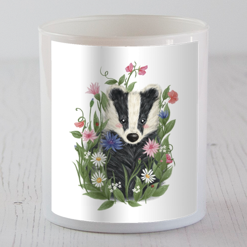 Badger In The Garden - scented candle by Ellie Bednall