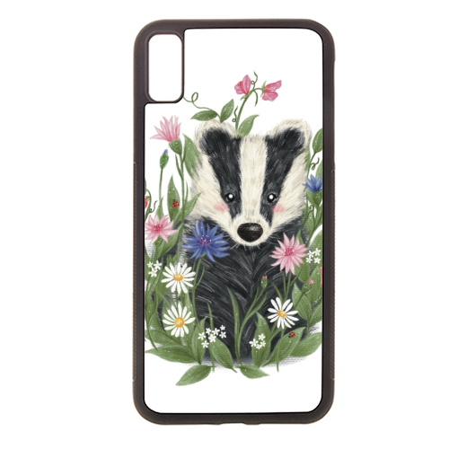 Badger In The Garden - stylish phone case by Ellie Bednall