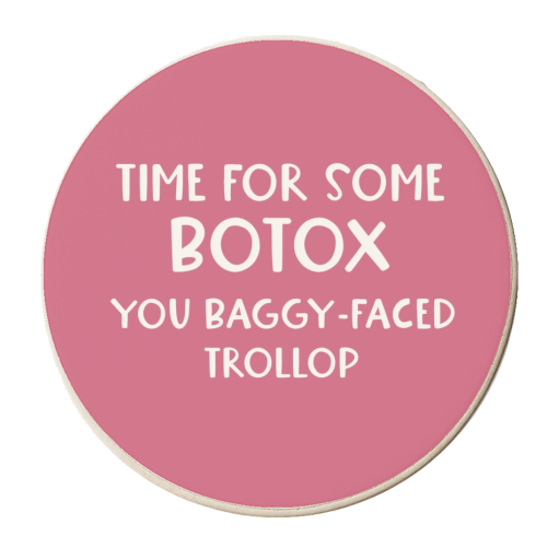Baggy-faced trollop - personalised beer coaster by Giddy Kipper