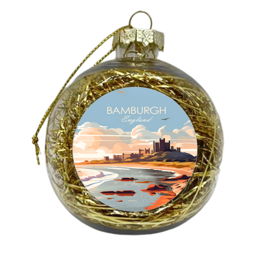 Bamburgh Castle Travel - xmas bauble by Kun Pact