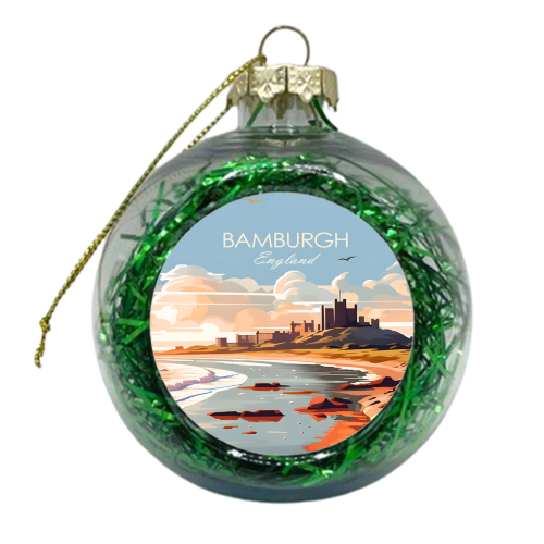 Bamburgh Castle Travel - xmas bauble by Kun Pact