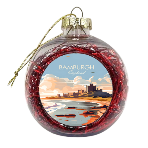 Bamburgh Castle Travel - xmas bauble by Kun Pact