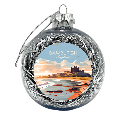 Bamburgh Castle Travel - xmas bauble by Kun Pact