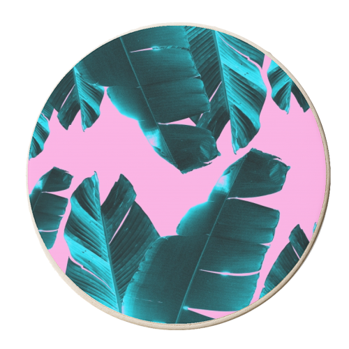 Banana Leaves Tropical Vibes #3 #foliage #decor #art - personalised beer coaster by Anita Bella Jantz