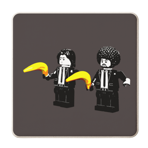 Banksy Pulp Fiction - personalised beer coaster by David Bond