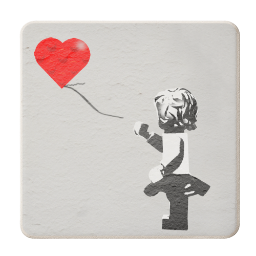 Banksy's The Girl With The Red Balloon - personalised beer coaster by David Bond