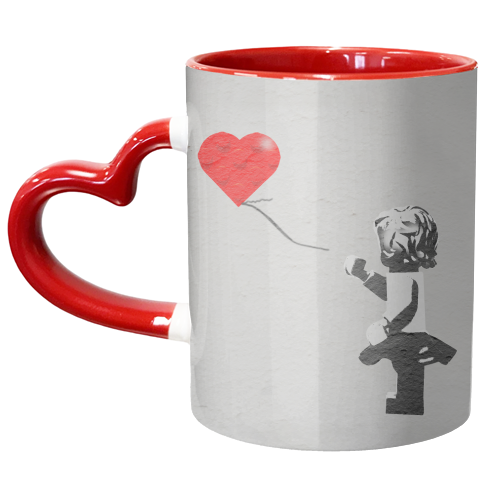 Banksy's The Girl With The Red Balloon - unique mug by David Bond