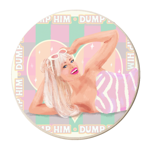 She's says Dump Him! - personalised beer coaster by Niomi Fogden