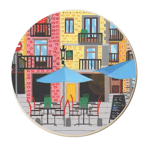 Barri Gotic, Barcelona - personalised beer coaster by Mohan Ballard