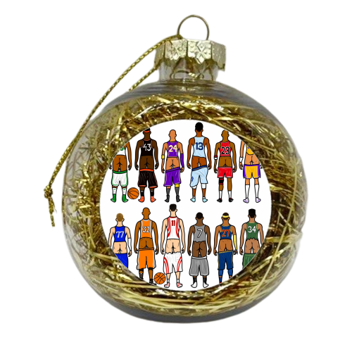 Basketball Butts - xmas bauble by Notsniw Art