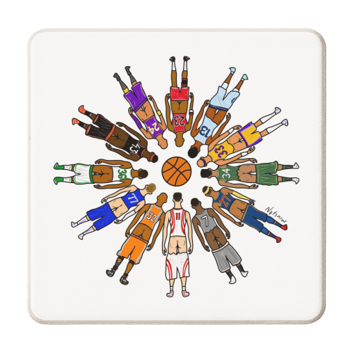 Basketball Butts - personalised beer coaster by Notsniw Art