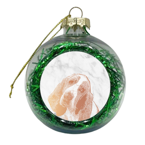 BASSET HOUND - xmas bauble by Wallace Elizabeth