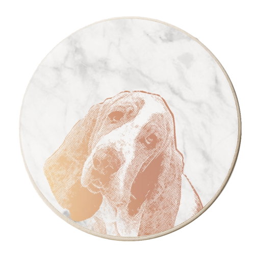 BASSET HOUND - personalised beer coaster by Wallace Elizabeth