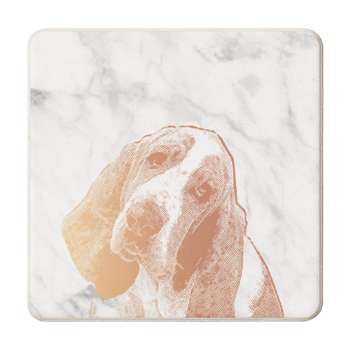 BASSET HOUND - personalised beer coaster by Wallace Elizabeth