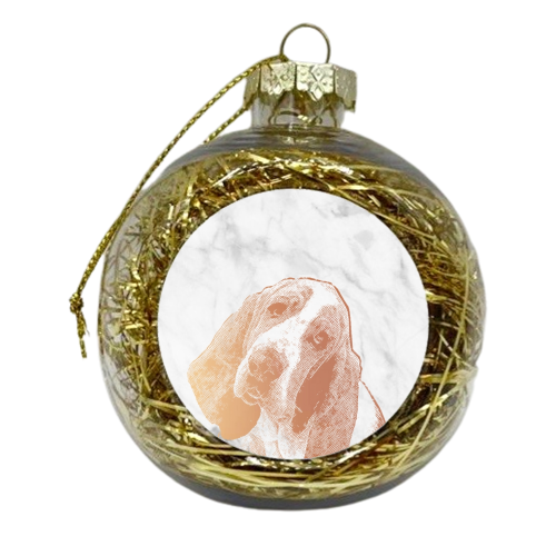 BASSET HOUND - xmas bauble by Wallace Elizabeth