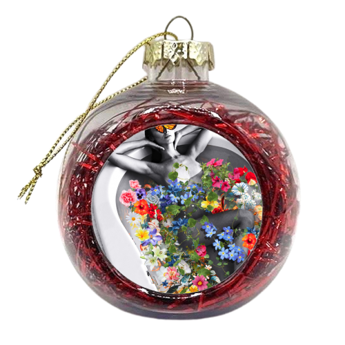 Bath of flowers - xmas bauble by Larissa Grace