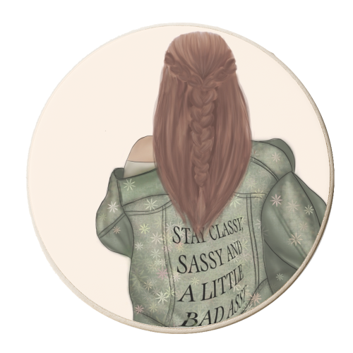 Be Classy, Sassy and A Little Bad Assy - personalised beer coaster by Ellie Mackinnon