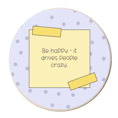 Be Happy - personalised beer coaster by Ami Luck