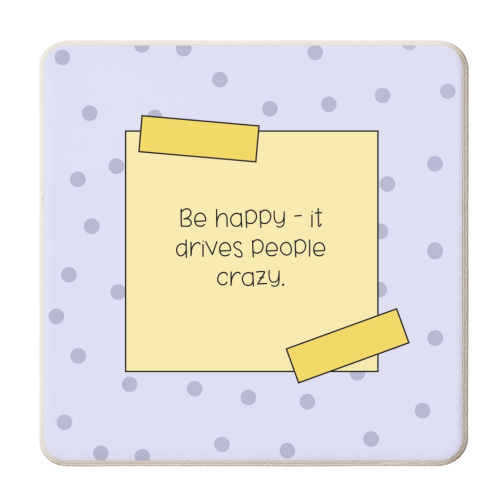 Be Happy - personalised beer coaster by Ami Luck