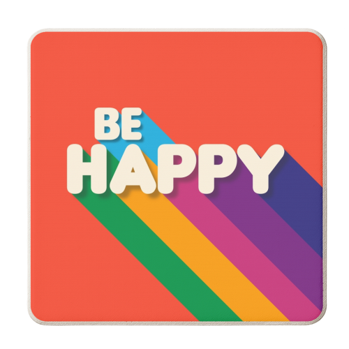 BE HAPPY - personalised beer coaster by Ania Wieclaw