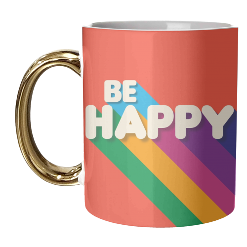BE HAPPY - unique mug by Ania Wieclaw