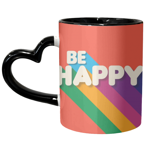 BE HAPPY - unique mug by Ania Wieclaw
