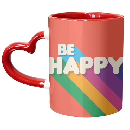BE HAPPY - unique mug by Ania Wieclaw