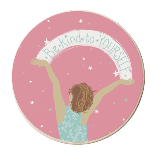 Be kind to yourself - personalised beer coaster by Giddy Kipper