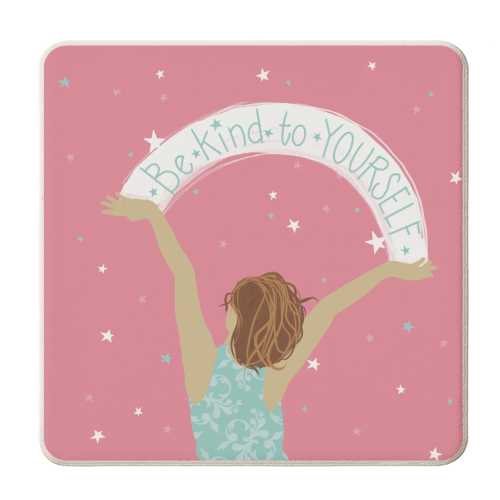 Be kind to yourself - personalised beer coaster by Giddy Kipper