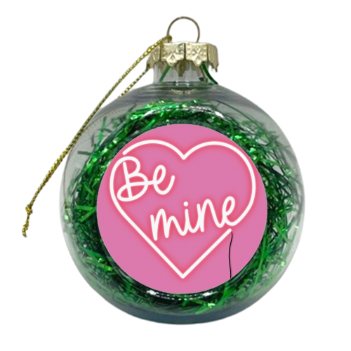 Be mine neon light print - xmas bauble by The Girl Next Draw
