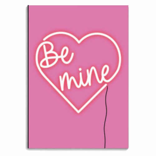 Be mine neon light print - personalised A4, A5, A6 notebook by The Girl Next Draw