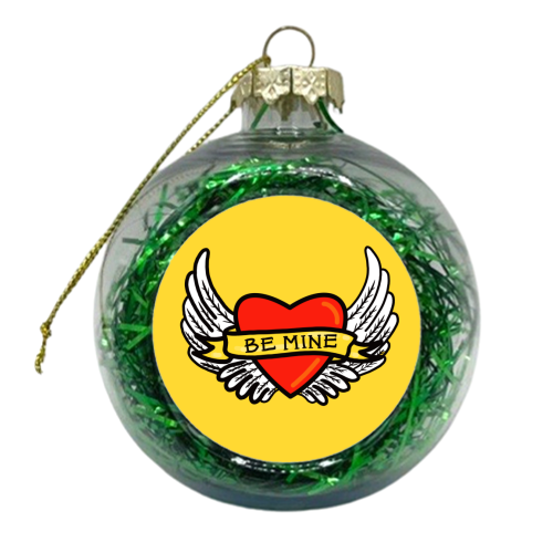 Be Mine Tattoo Style Design - xmas bauble by Adam Regester