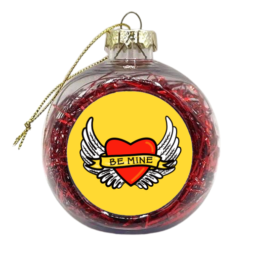 Be Mine Tattoo Style Design - xmas bauble by Adam Regester