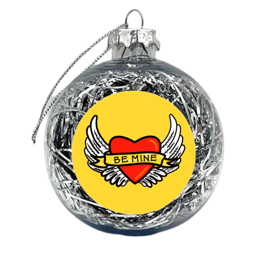 Be Mine Tattoo Style Design - xmas bauble by Adam Regester