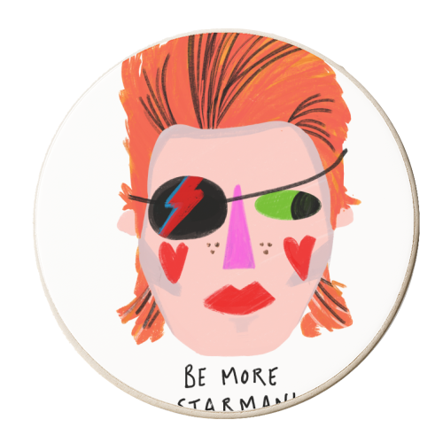 BE MORE STARMAN - personalised beer coaster by Nichola Cowdery