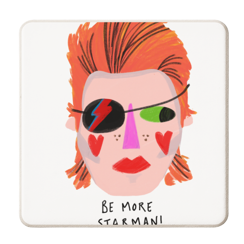 BE MORE STARMAN - personalised beer coaster by Nichola Cowdery