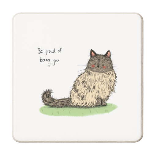 Be proud of being you - personalised beer coaster by Ellie Bednall