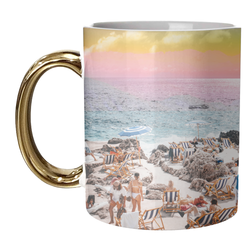 Beach Day, Travel Photography Digital Wall Decor, Tropical Beach Island Collage - unique mug by Uma Prabhakar Gokhale