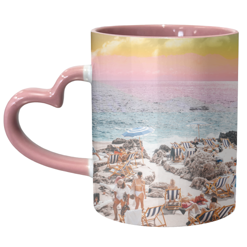 Beach Day, Travel Photography Digital Wall Decor, Tropical Beach Island Collage - unique mug by Uma Prabhakar Gokhale