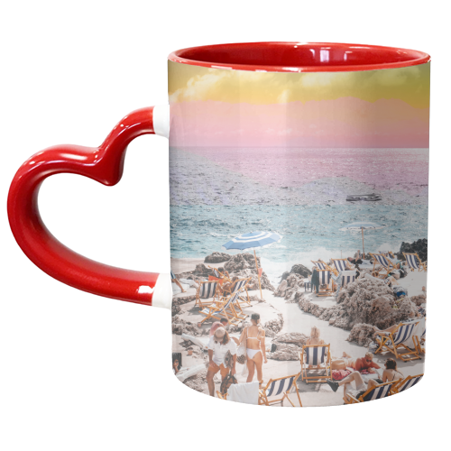 Beach Day, Travel Photography Digital Wall Decor, Tropical Beach Island Collage - unique mug by Uma Prabhakar Gokhale